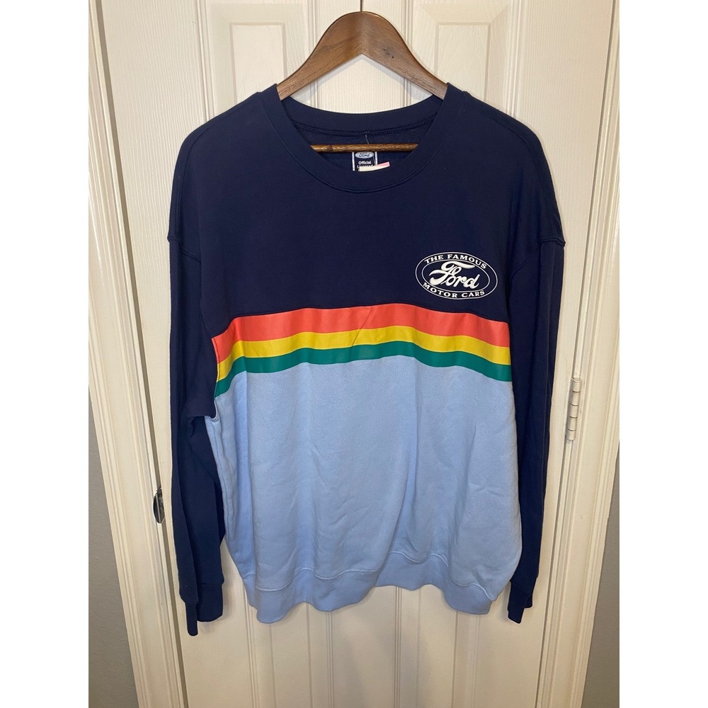 Ford Motor Official Licensed Crewneck‎ Sweatshirt Mens XXL Long Sleeve NWT Navy
